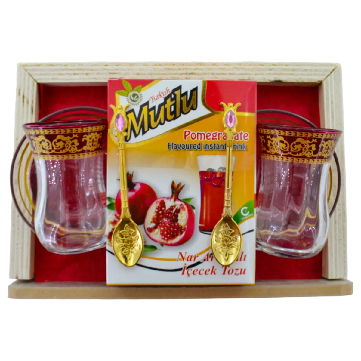 100 GR ÇAY SETİ NAR TEPSİLİ