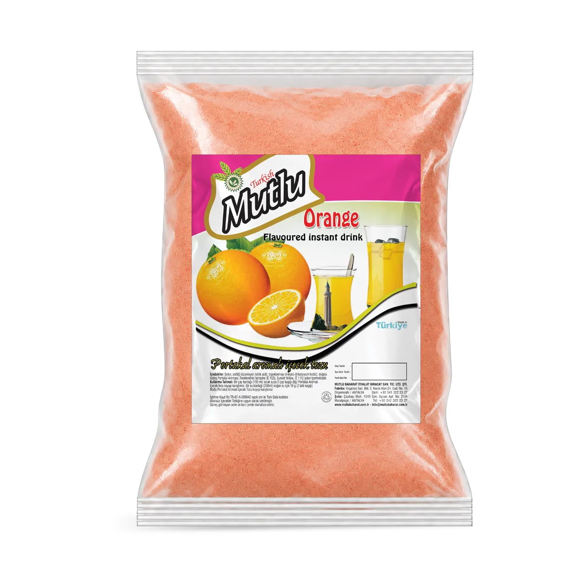Portakal Aromalı İçecek Tozu
